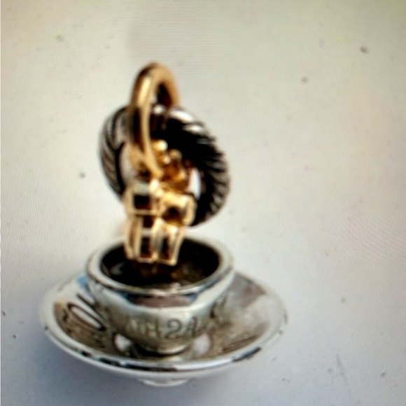 Brighton Silvertone Goldtone Coffe Cup Charm - Picture 6 of 6